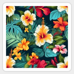 Tropical Flowers Pattern 17 Sticker